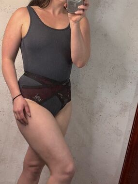 Five Dancewear Leotard Gray Dance Class or Costume Size Petite Adult (XS)